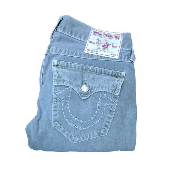 Vintage True Religion Jeans Size 31 RICKY Green - Picture 8 of 11